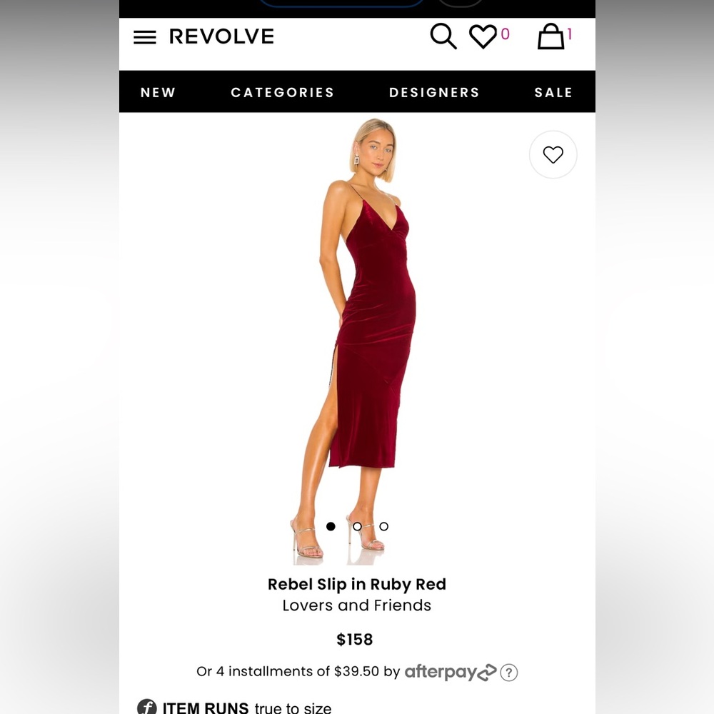 LOVERS AND FRIENDS velvet red dress